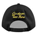 Custom Black 3D Puff Embroidery Flat Embroidery Casual Sport Baseball Cap