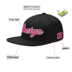 Custom Black 3D Puff Embroidery Flat Embroidery Casual Sport Baseball Cap