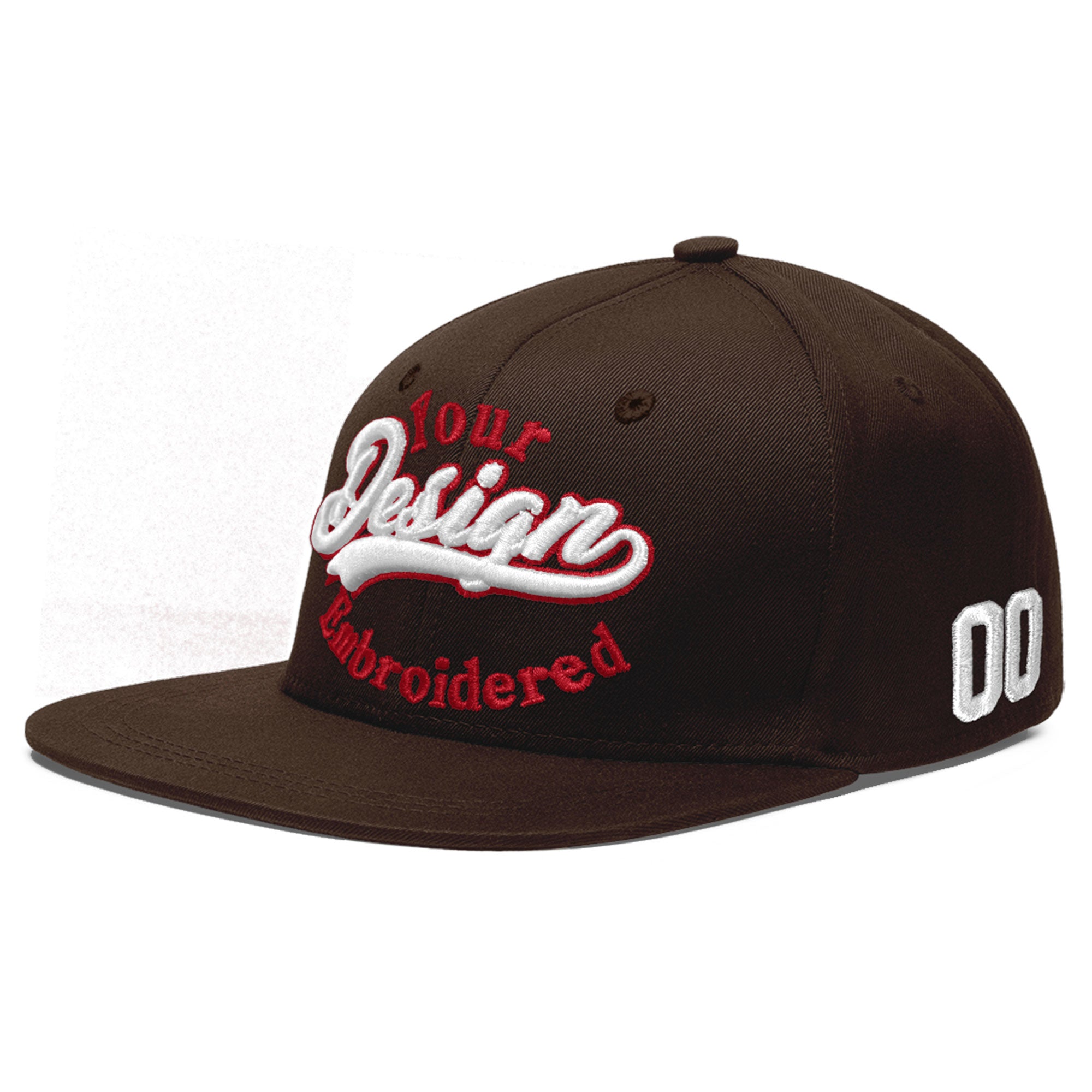 Custom Brown 3D Puff Embroidery Flat Embroidery Casual Sport Baseball Cap Secondary image