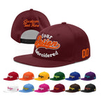 Custom Burgundy 3D Puff Embroidery Flat Embroidery Casual Sport Baseball Cap