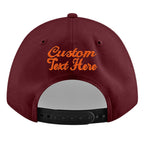 Custom Burgundy 3D Puff Embroidery Flat Embroidery Casual Sport Baseball Cap