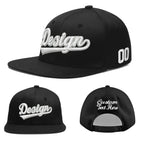Custom Black 3D Puff Embroidery Flat Embroidery Casual Sport Baseball Cap