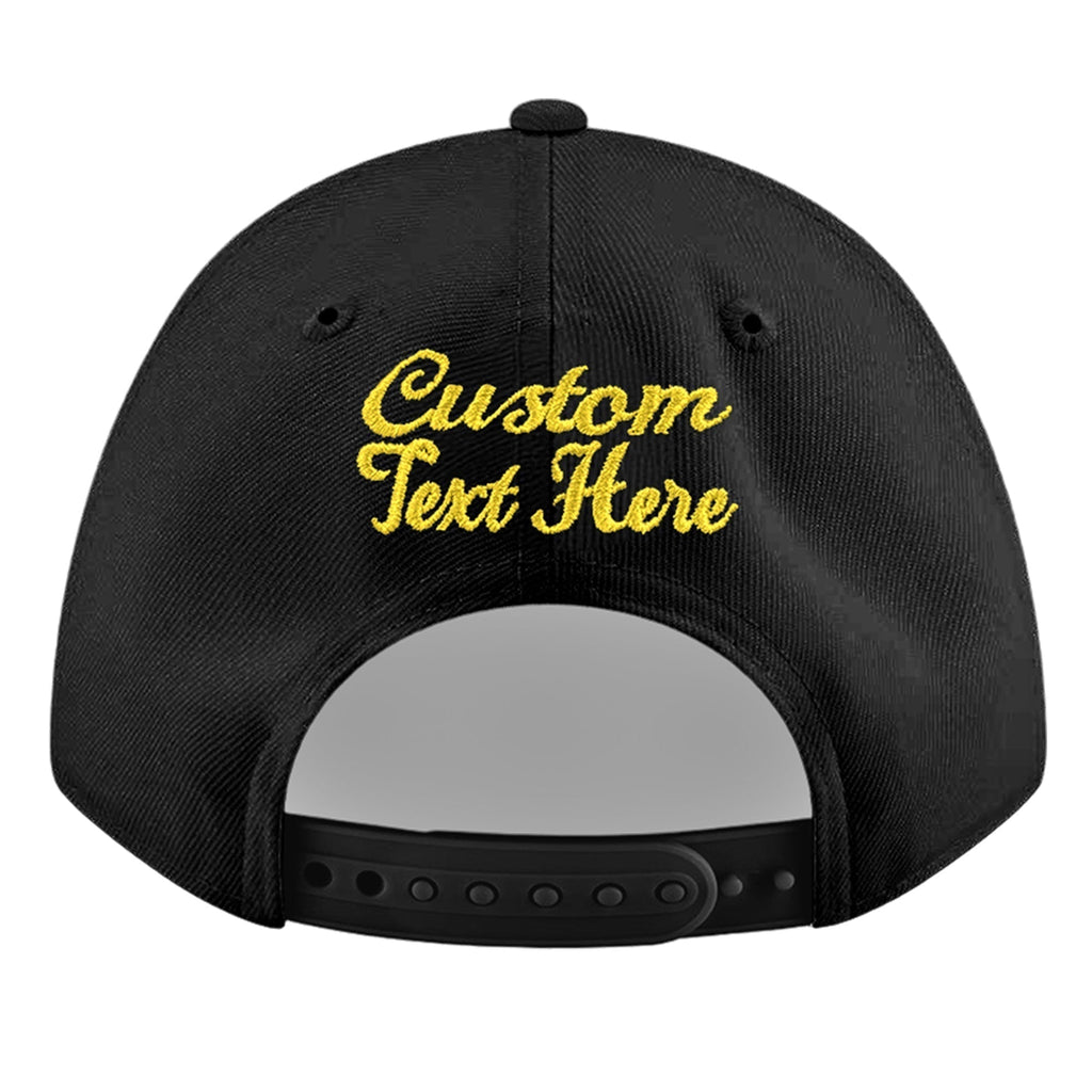 Custom Black 3D Puff Embroidery Flat Embroidery Casual Sport Baseball Cap