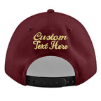 Custom Burgundy 3D Puff Embroidery Flat Embroidery Casual Sport Baseball Cap