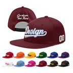 Custom Burgundy 3D Puff Embroidery Flat Embroidery Casual Sport Baseball Cap
