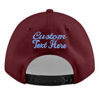 Custom Burgundy 3D Puff Embroidery Flat Embroidery Casual Sport Baseball Cap