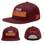 Custom Burgundy 3D Puff Embroidery Flat Embroidery Casual Sport Baseball Cap
