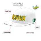 Custom White 3D Puff Embroidery Flat Embroidery Casual Sport Baseball Cap