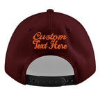 Custom Burgundy 3D Puff Embroidery Flat Embroidery Casual Sport Baseball Cap