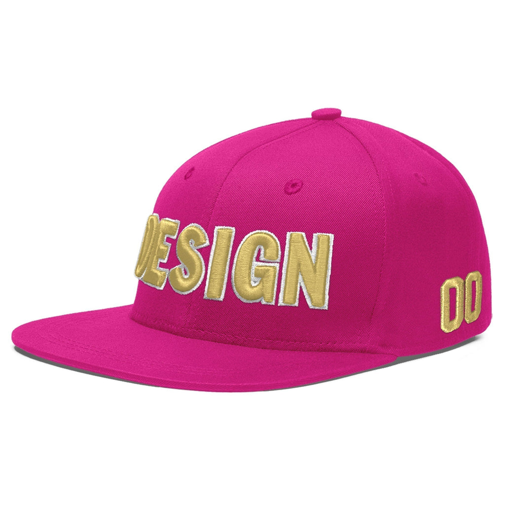 Custom Rose Red 3D Puff Embroidery Flat Embroidery Casual Sport Baseball Cap