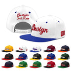 Custom White Royal Blue 3D Puff Embroidery Flat Embroidery Casual Sport Baseball Cap