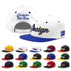 Custom White Royal Blue 3D Puff Embroidery Flat Embroidery Casual Sport Baseball Cap