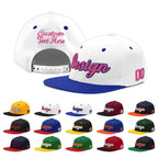 Custom White Royal Blue 3D Puff Embroidery Flat Embroidery Casual Sport Baseball Cap