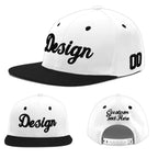 Custom White Black 3D Puff Embroidery Flat Embroidery Casual Sport Baseball Cap