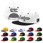 Custom White Black 3D Puff Embroidery Flat Embroidery Casual Sport Baseball Cap