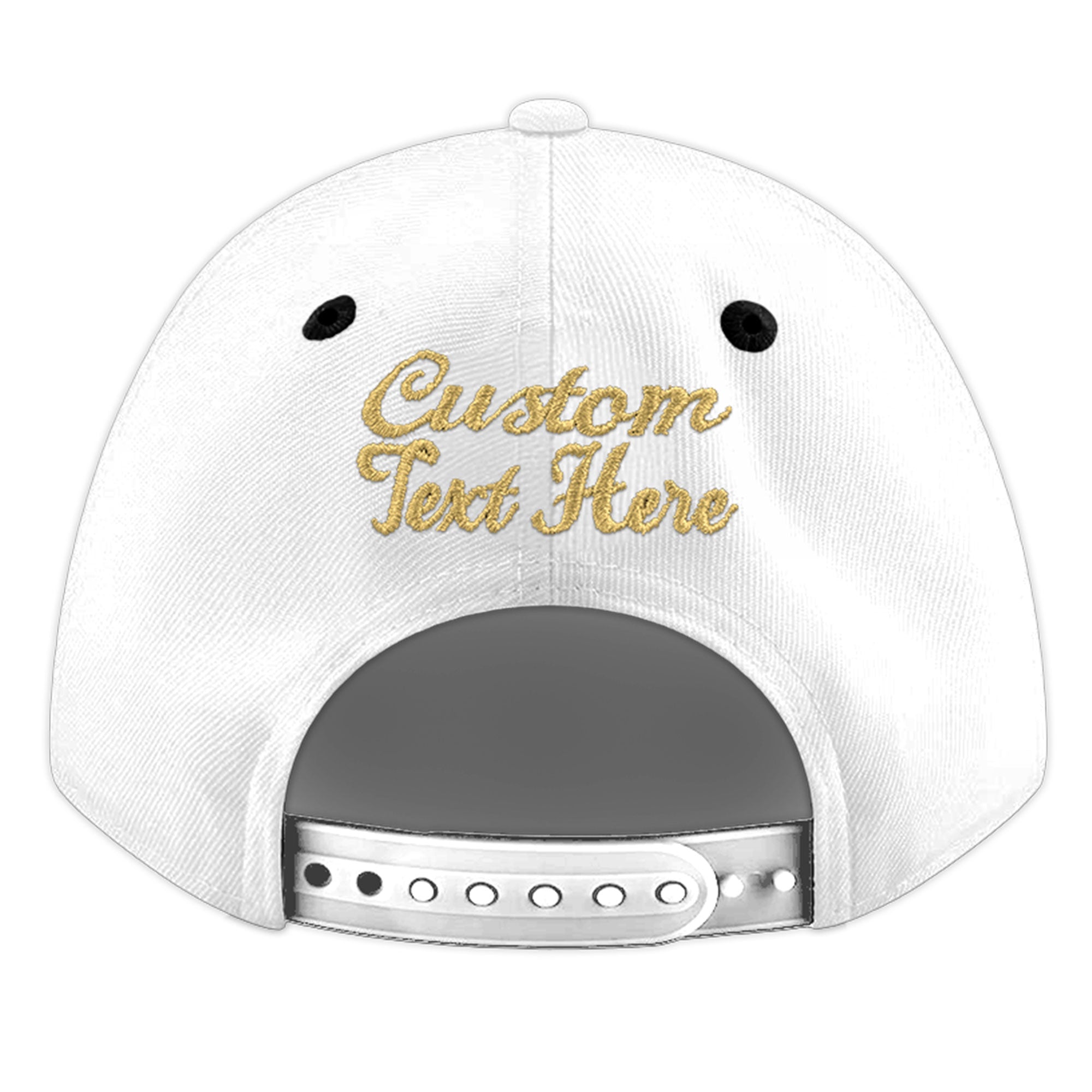 Custom White Black 3D Puff Embroidery Flat Embroidery Casual Sport Baseball Cap