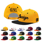 Custom Gold Black 3D Puff Embroidery Flat Embroidery Casual Sport Baseball Cap