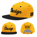 Custom Gold Black 3D Puff Embroidery Flat Embroidery Casual Sport Baseball Cap