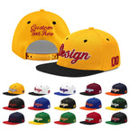 Custom Gold Black 3D Puff Embroidery Flat Embroidery Casual Sport Baseball Cap