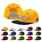 Custom Gold Black 3D Puff Embroidery Flat Embroidery Casual Sport Baseball Cap