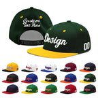 Custom Green Gold 3D Puff Embroidery Flat Embroidery Casual Sport Baseball Cap