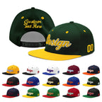 Custom Green Gold 3D Puff Embroidery Flat Embroidery Casual Sport Baseball Cap