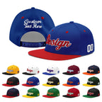 Custom Royal Blue Red 3D Puff Embroidery Flat Embroidery Casual Sport Baseball Cap