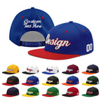 Custom Royal Blue Red 3D Puff Embroidery Flat Embroidery Casual Sport Baseball Cap