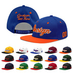 Custom Royal Blue Orange 3D Puff Embroidery Flat Embroidery Casual Sport Baseball Cap