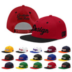 Custom Red Black 3D Puff Embroidery Flat Embroidery Casual Sport Baseball Cap