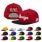 Custom Red Black 3D Puff Embroidery Flat Embroidery Casual Sport Baseball Cap