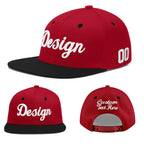 Custom Red Black 3D Puff Embroidery Flat Embroidery Casual Sport Baseball Cap