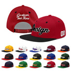 Custom Red Black 3D Puff Embroidery Flat Embroidery Casual Sport Baseball Cap