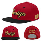 Custom Red Black 3D Puff Embroidery Flat Embroidery Casual Sport Baseball Cap