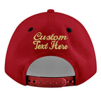 Custom Red Black 3D Puff Embroidery Flat Embroidery Casual Sport Baseball Cap