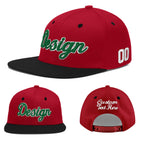 Custom Red Black 3D Puff Embroidery Flat Embroidery Casual Sport Baseball Cap