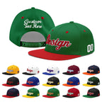 Custom Kelly Green Red 3D Puff Embroidery Flat Embroidery Casual Sport Baseball Cap