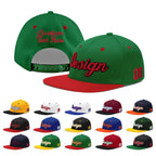 Custom Kelly Green Red 3D Puff Embroidery Flat Embroidery Casual Sport Baseball Cap