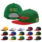 Custom Kelly Green Red 3D Puff Embroidery Flat Embroidery Casual Sport Baseball Cap