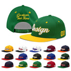 Custom Kelly Green Gold 3D Puff Embroidery Flat Embroidery Casual Sport Baseball Cap