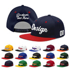 Custom Navy Red 3D Puff Embroidery Flat Embroidery Casual Sport Baseball Cap