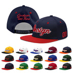 Custom Navy Red 3D Puff Embroidery Flat Embroidery Casual Sport Baseball Cap
