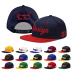 Custom Navy Red 3D Puff Embroidery Flat Embroidery Casual Sport Baseball Cap