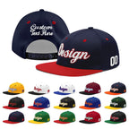 Custom Navy Red 3D Puff Embroidery Flat Embroidery Casual Sport Baseball Cap