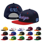 Custom Navy Red 3D Puff Embroidery Flat Embroidery Casual Sport Baseball Cap