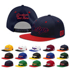 Custom Navy Red 3D Puff Embroidery Flat Embroidery Casual Sport Baseball Cap