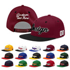 Custom Crimson Black White Orange 3D Puff Embroidery Flat Embroidery Casual Sport Baseball Cap