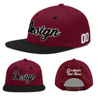 Custom Crimson Black White Orange 3D Puff Embroidery Flat Embroidery Casual Sport Baseball Cap