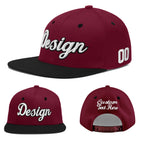 Custom Crimson Black White Orange 3D Puff Embroidery Flat Embroidery Casual Sport Baseball Cap