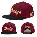 Custom Crimson Black White Orange 3D Puff Embroidery Flat Embroidery Casual Sport Baseball Cap